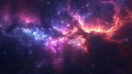 Fototapeta premium Realistic nebula surrounded by stars and cosmic dust in a deep space background