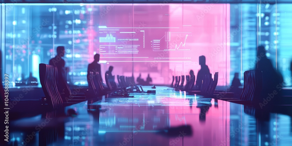 Leinwandbilder digital signature interface displayed on a futuristic holographic screen, with an abstract blurred c