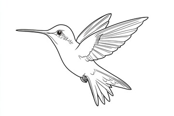 Obraz premium A detailed illustration of a hummingbird in flight, showcasing its unique features and graceful posture.