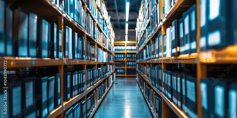 Aufkleber An innovative document processing hub with automated AI systems that efficiently handle and archive massive data volumes.