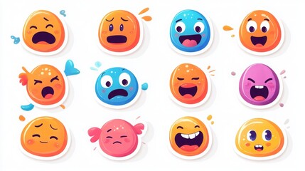 Colorful Animated Expressions Sticker Pack
