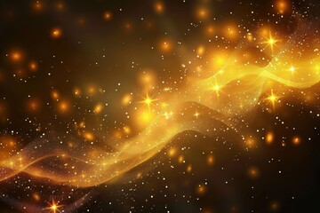 Obraz premium Abstract golden glitter wallpaper with bright festive sparkles.