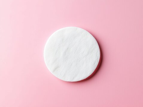 Close-up of a cotton pad with toner, part of a fresh, minimalist skincare routine
