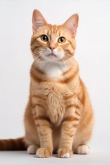 Obraz premium Orange cat on white background