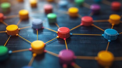 Abstract business flowchart blending innovation KPIs strategic cohesion into a unified vision