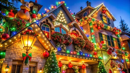 Obraz premium Funny Christmas Light Memes Captured in Architectural Photography Style