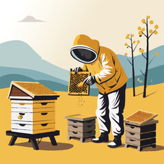 Beekeeper at Work  