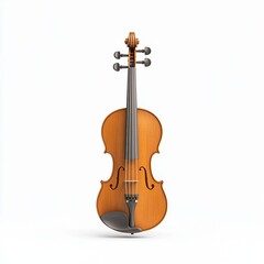 Fototapeta premium Elegant wooden violin on a white isolated background.