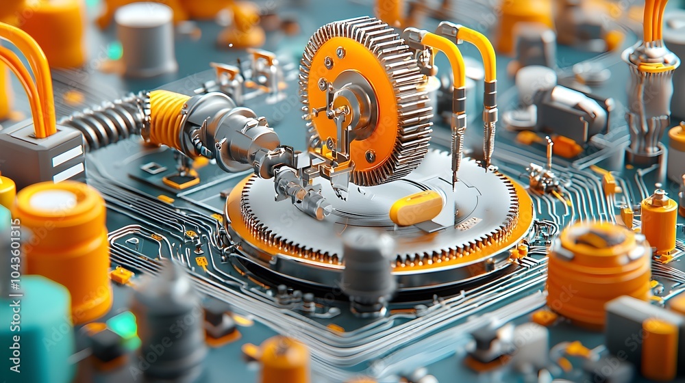 Aufkleber detailed 3d cross section showcasing the inner workings and precision machinery of a state of the ar