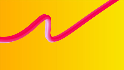 a red and yellow background with a curved line