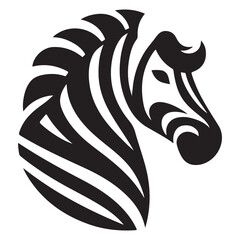 Stylish Zebra Head Vector Unique Art Black and White Abstract Design