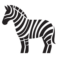 Fototapeta premium Abstract Zebra Silhouette Design in Bold Black and White Vector Style