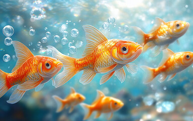 Fototapeta premium goldfish in aquarium
