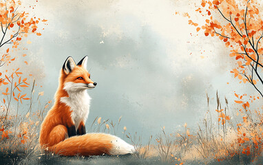 Obraz premium fox in the field