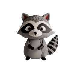Fototapeta premium This Adorable 3D Raccoon Is Ready for Your Project!