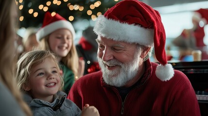 Christmas Cheer: Grandfather and Grandchild Share a Moment