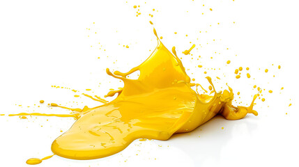 Juicy orange splash on white background ,Golden yellow liquid splashes, wave and drops ,Juice splash isolated background