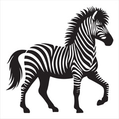 Fototapeta premium Abstract Zebra Silhouette Design in Bold Black and White Vector Style