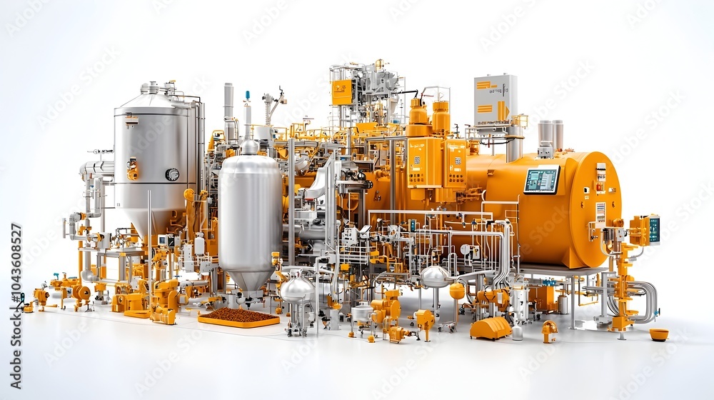 Leinwandbilder detailed cross section view of a modern food processing plant featuring automated production lines m