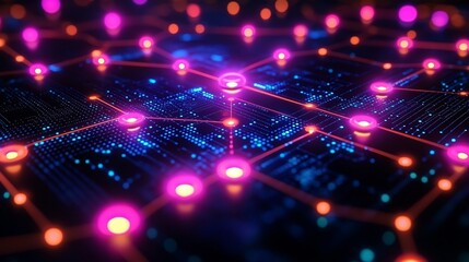 Digital circuit boardthemed illustration representing interconnectedness of strategic decisions and outcomes clear organized visuals