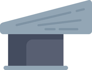 Minimalist vector illustration featuring a contemporary bus stop shelter with a sloped roof and integrated bench