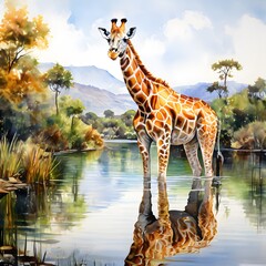 Obraz premium happy Beutiful giraffe in the wilds