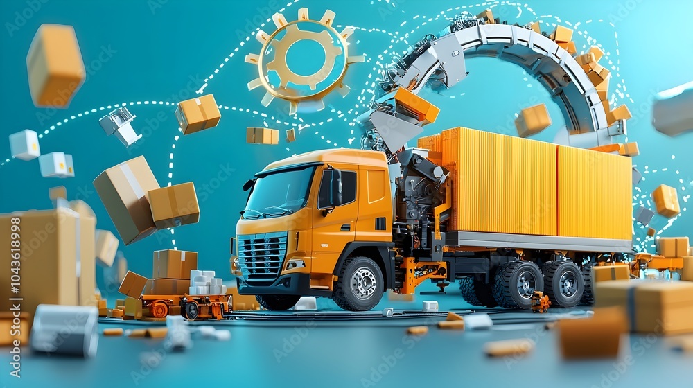 Aufkleber streamlined logistics hub automated package handling and sorting systems optimize efficiency in this