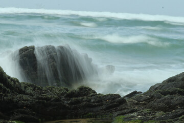waterfall on the rocks