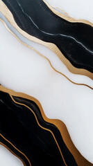 black marble, with gold foil lines viens going through the rock, using a minimalist style wallpaper