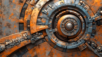 Obraz premium Imaginative Digital Creation Showcasing Versatile Vanadium with Industrial and Organic Elements