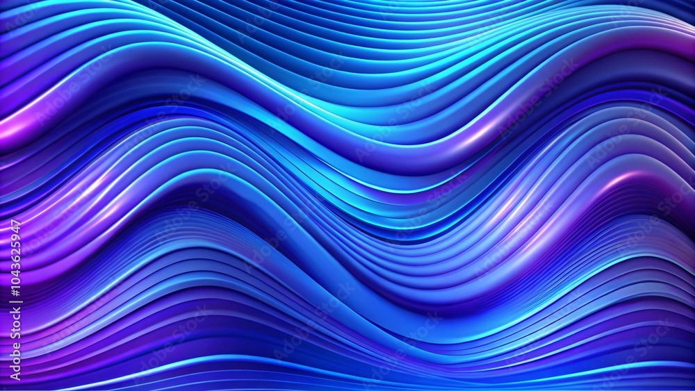 Poster abstract violet blue gradient background with liquid style waves. abstract background 3d shiny plast