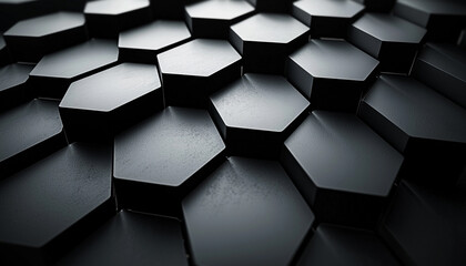 Geometric shape futuristic technology metal illustration hexagon shiny generated by AI