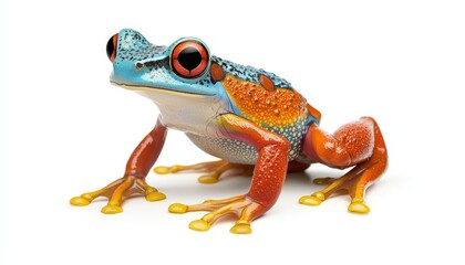 Obraz premium Colorful frog on white isolated background