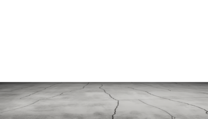 crack concrete floor isolated on transparent background cutout