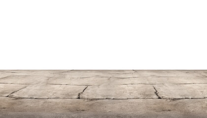 crack concrete floor isolated on transparent background cutout