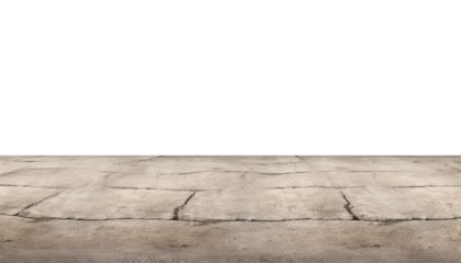 crack concrete floor isolated on transparent background cutout