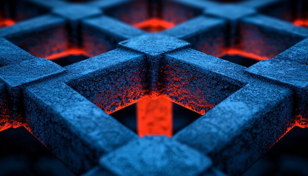 Illuminated Eiffel Tower: Close-up of Intricate Iron Lattice Design by Night
