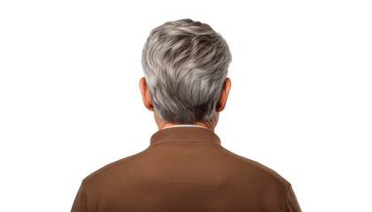 back view of a person isolated on transparent background cutout