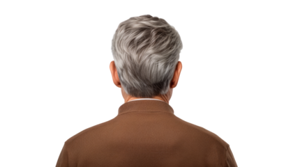 back view of a person isolated on transparent background cutout