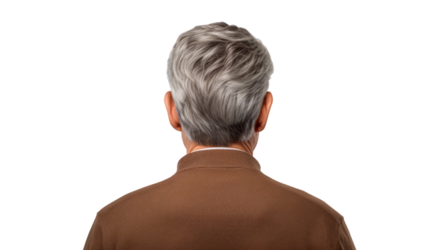back view of a person isolated on transparent background cutout