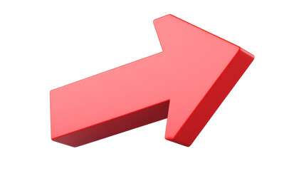 Obraz premium red arrow 3d icon isolated on transparent background cutout