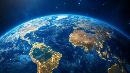 Obraz premium Digital Rotating Earth Map for News Reports