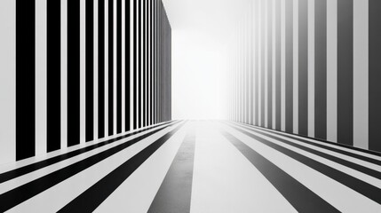 Naklejka premium Thin black and white stripes, detailed and evenly spaced on a smooth white background.