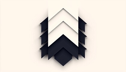 Fototapeta premium Modern Flat Design Black and White Downward Arrow for Infographics on Muted Background