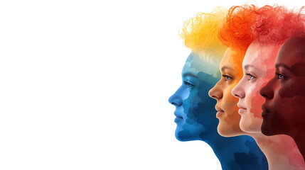 Exploring the spectrum of human emotions through colorful profiles a visual journey in identity and expression