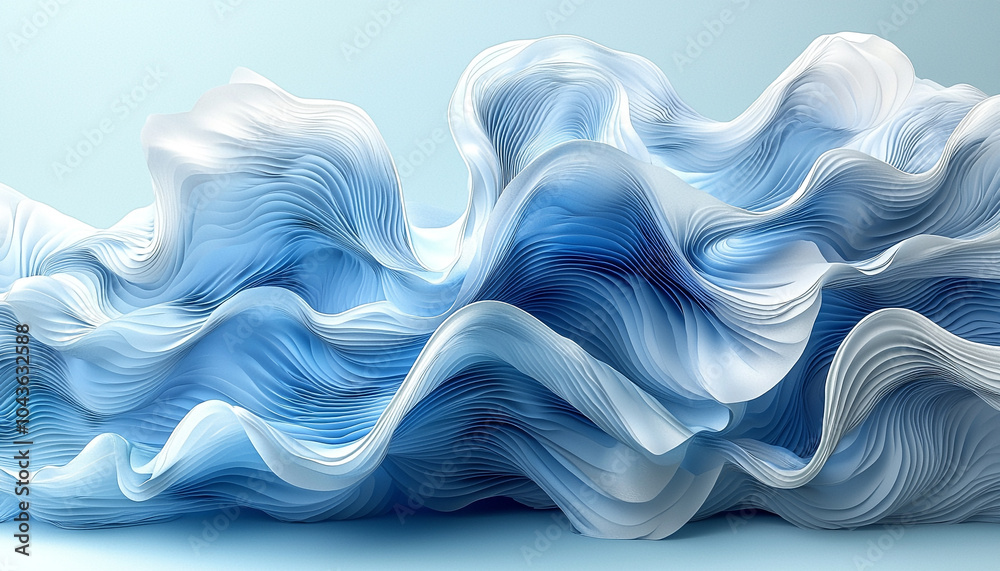 Wall mural smooth wave pattern flowing in futuristic decoration space generated by ai