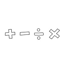 hand drawn math symbols