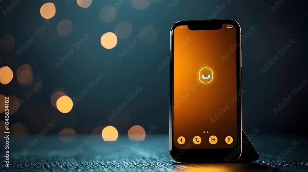 Aufkleber glowing invisible scam call notification on futuristic phone screen concept image of a smartphone di