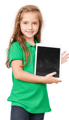 Obraz premium Mädchen mit einem Tablet Computer