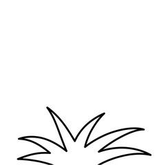 Lawn bush of grass in sketch doodle style